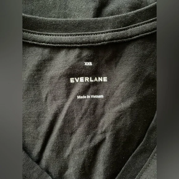 New Everlane Women Black V Neck Tee Shirt Size XXS - Picture 4 of 6